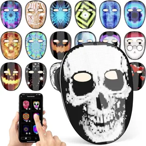 Gelrova Led Mask Light up Mask with Gesture Sensing, Cool Glowing Toys Gag Gift for Halloween Christmas Costume Party