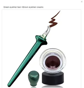 Eyeliner Applicator Kit, Eyeliner Tool with Eyeliner Cream Black Eyeliner Gel Reusable Silicone Eye Liner Applicator Waterproof Eyeliner Easy No-Skip