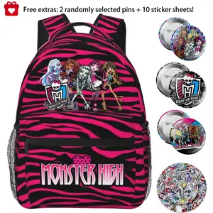 Monster high Backpack for Girls, Women 15.7 Inches Monster high dolls Backpacks for Teens, Adults Monster high doll Fashion Print Bookbag for Work And Travel