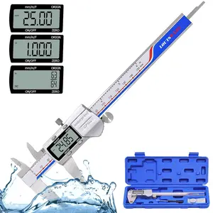 Digital Caliper Measuring Tool, IP54   Digital Micrometer Caliper, Stainlee Steel Vernier Caliper with Large LCD Screen, Inch Metric Conversion, 6 Inch for Household/DIY