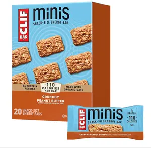 CLIF BAR Minis - Crunchy Peanut Butter - Made with Organic Oats - 5g Protein - Non-GMO - Plant Based - Snack-Size Energy Bars - 0.99 oz. (20 Pack)