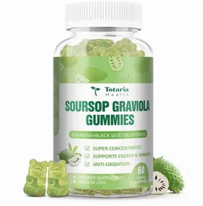 Sugar Free Soursop Oil Graviola Sea Moss Gummies - Support Digestive Sleep Skin Health, Immunity & Antioxidant - Guanabana Fruit with Sea Moss, 150mg Black Seed Oil Organic Non-GMO Vegan