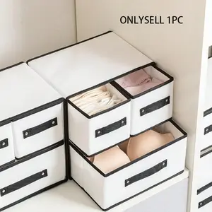 Closet Underwear Storage Box, Drawer-Style Fabric Classification Box with Lid Dividers, Multi-Layer Dormitory Organizer, Multifunctional Desktop Holder