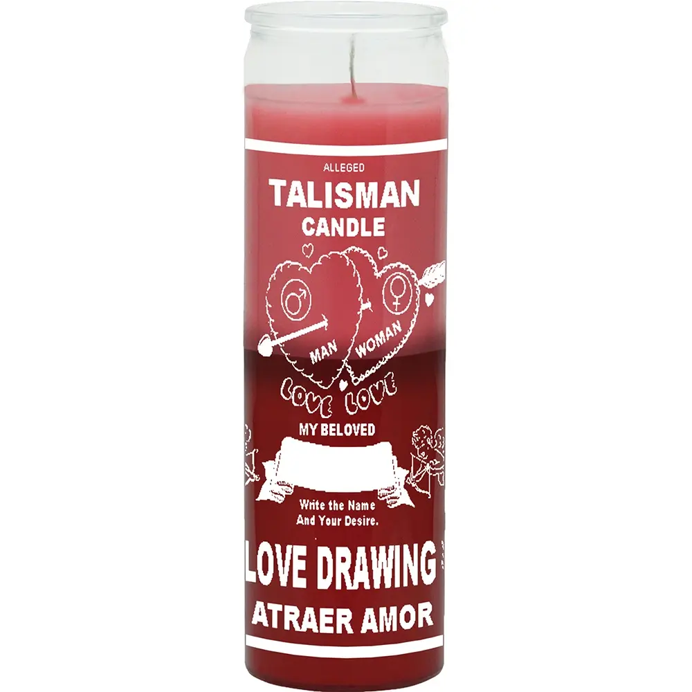Pink & Red Glass Love Drawing Colored Candle - Non-Toxic Paraffin Wax with Wick, 7-Day Burn Long-Lasting Unscented Romantic Candle Gift, Home Decor Supply, Colored Candles