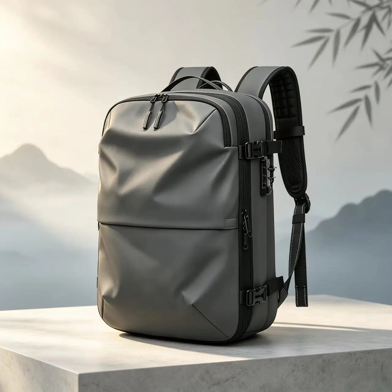 Vacuum Compression Backpack 60L with Electric Pump – One-Button Air Removal, TSA Lock, Lightweight Carry-On for Travel Camping Hiking