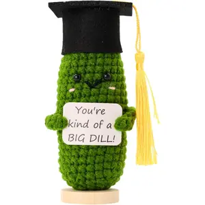 Graduation Gifts 2026 Handmade Crochet Big Dill Pickle with Stand Grad Gift for High School College University Nurses PhD Gifts for Her