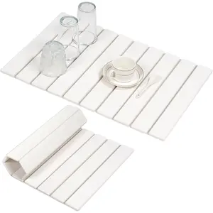 Super Absorbent Diatomaceous Stone Drying Mat – Fast-Drying, Foldable & Stylish for Kitchen & Bath (23" x 15.3") Oxydrily