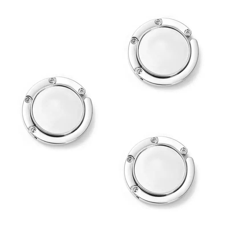 3-Piece Folding Handbag Hook Set, Zinc Alloy, Non-Slip Bag Rack, Portable Foldable Bag Hanger, Ideal Gift for Women, Office, Restaurant, Bar