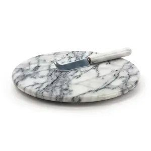 RSVP White Marble Cheese Board Set