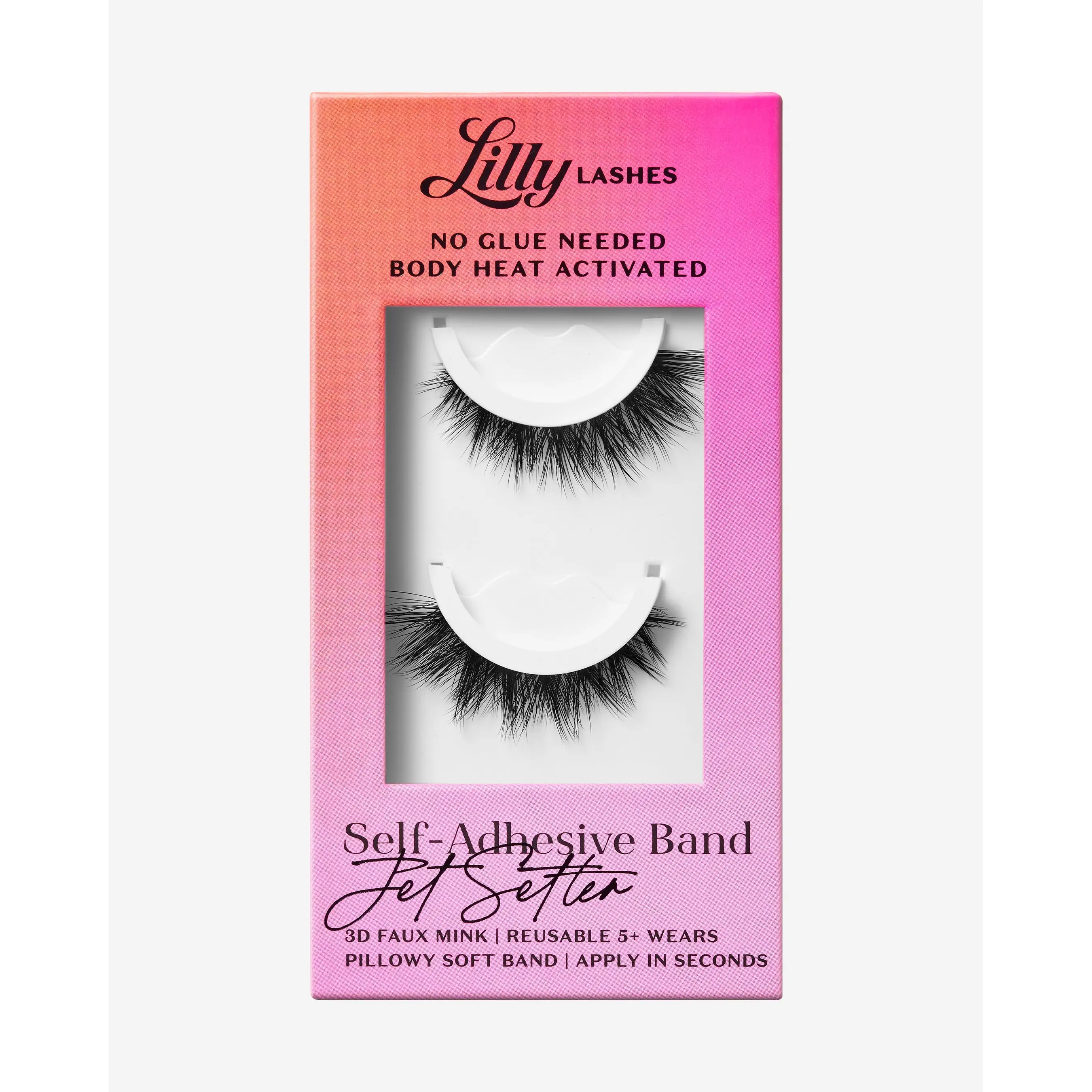 Self-Adhesive Eyelashes JetSetter | Lilly Lashes 3D Faux Mink | No Glue Needed, Body Heat Activated Self-Adhesive Eyelashes JetSetter | Lilly Lashes 3D Faux Mink | No Glue Needed, Body Heat Activated