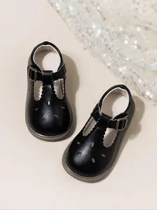 Boy's Solid Color Buckle Design Flat Shoes, Round Toe Flats, Casual Comfortable Non-slip Soft Sole Shoes for Daily Wear, Fashionable Shoes for Kids