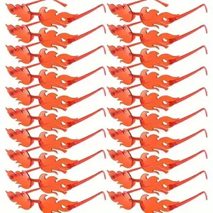 20 pieces of new flame-themed eyewear, unisex decorative sunglasses for Christmas parties and gatherings with a European and American candy multi-color combo, featuring unique design and trendy fashion,