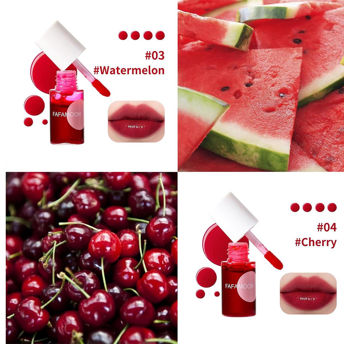 4 piece FAFAMOON lip color set, moisturizing lip color magic liquid matte lipstick, durable waterproof lip color, multi-purpose lip color and powder blusher, Valentine's Day gift