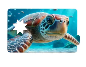 4 pack of  Sea Turtle Credit Card Skin - Vinyl Sticker with Star Cut-Out for Chip - Customizable Debit Card Cover - Quality Decorative Sticker for Smooth Surfaces