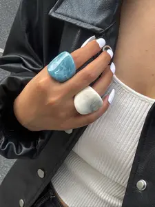 Bohemian dopamine ring、wide band resin ring、geometric resin ring、hand tie dye ring、women party jewelry、Valentine Mother's Day gift、carnival music festival accessories