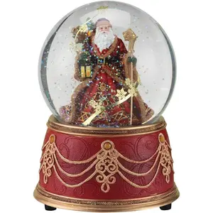 Santa with Snowflakes Musical We Wish You a Merry Christmas 100mm Snow Globe