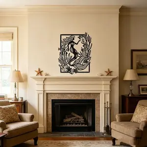 Ocean Theme Metal Wall Decor, Mermaid, Coral, Turtle Art Decoration, Indoor Outdoor Use, Ocean Style Wall Hanging, Ideal Moving Gift
