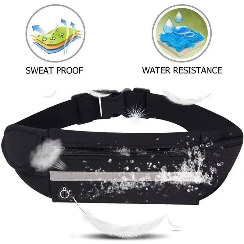 Running Belt Running Waist Pouch Belt Bag  for Women and Men, Large Capacity Belt Running Fanny Pack Hiking Fanny Pack Holder for Cell Phone, Money, and Keys, Adjustable Belt Pouch fits Most Phone and Waist Sizes