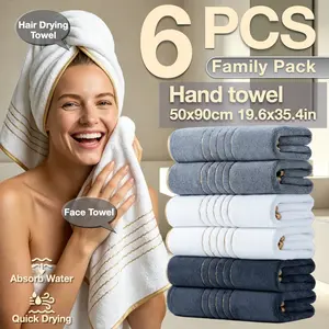 6-Pack High-Quality Luxury Face Towels, Striped Design, Super Absorbent & Quick-Dry, Soft Touch, Reusable, Ideal for Home & Spa Use, Quick Drying Towel
