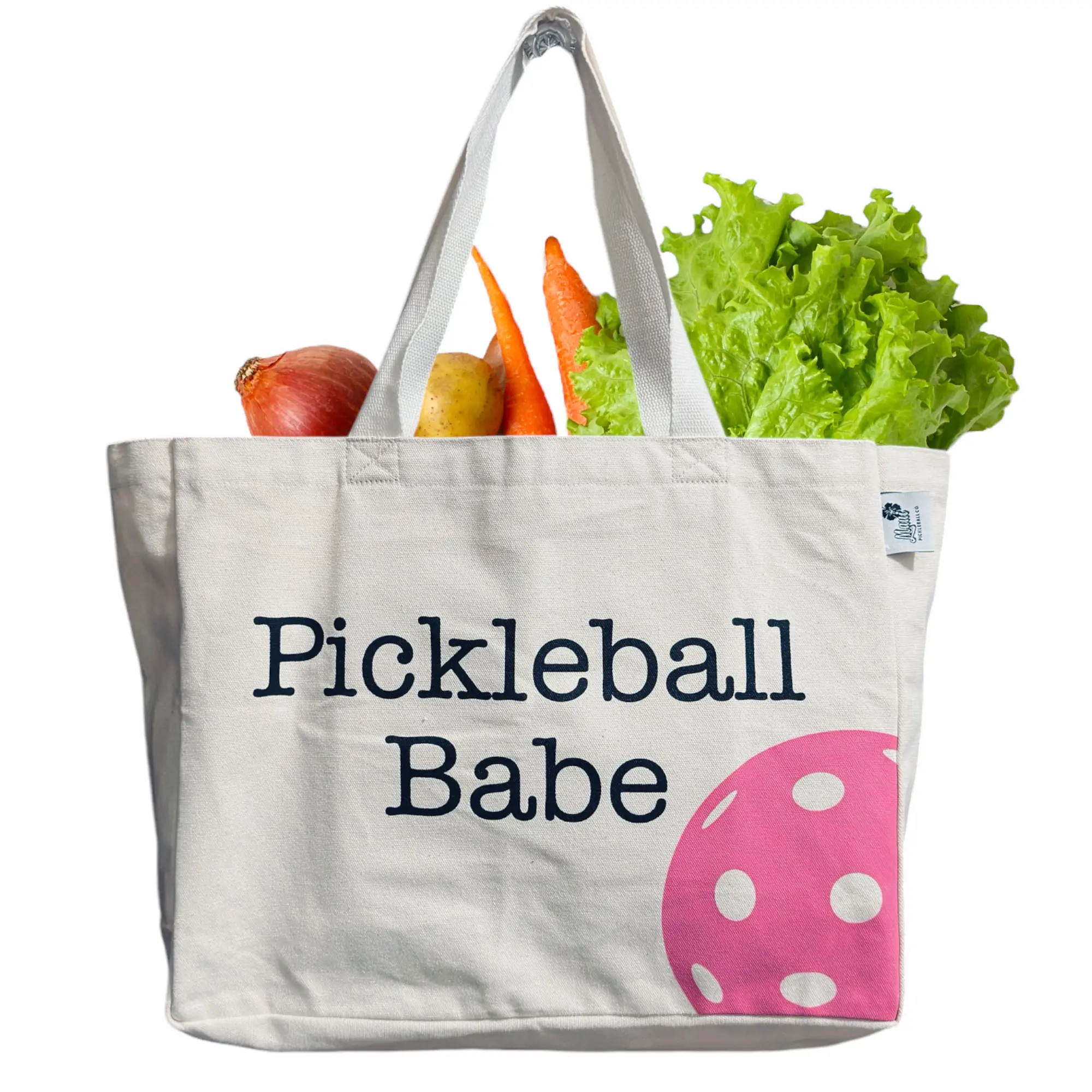 Pickleball Babe Canvas Pickleball Bag with Custom Deep Pockets Heavy Duty Durable Premium Quality