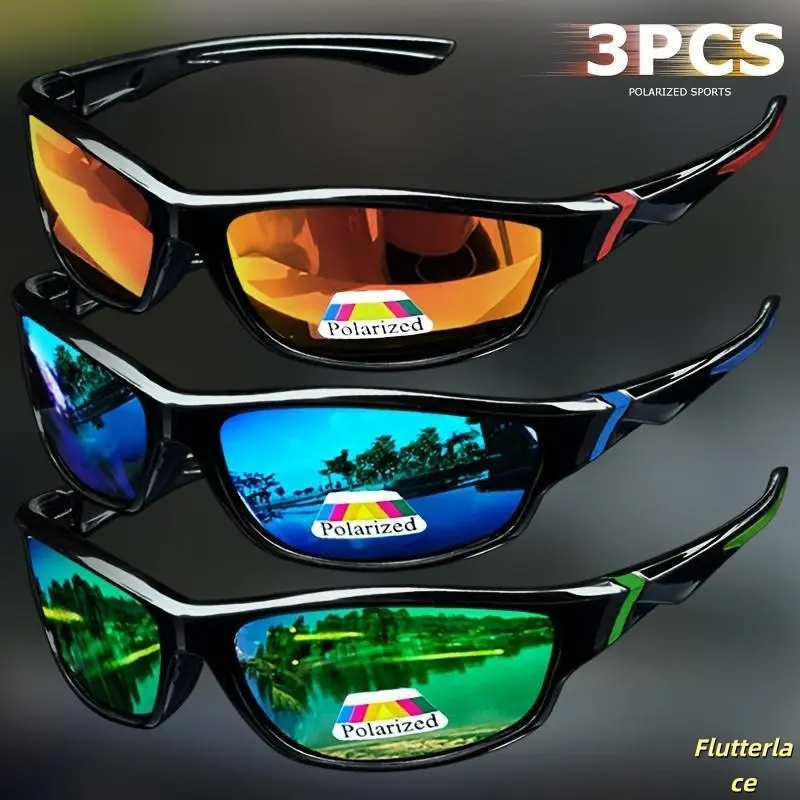 3 Pack Sports Sunglasses for Men Women UV400 Protection Lightweight Anti Glare Outdoor Performance Shades for Running Cycling Fishing Driving Travel Hiking Daily Wear Active Style Sunglasses Set