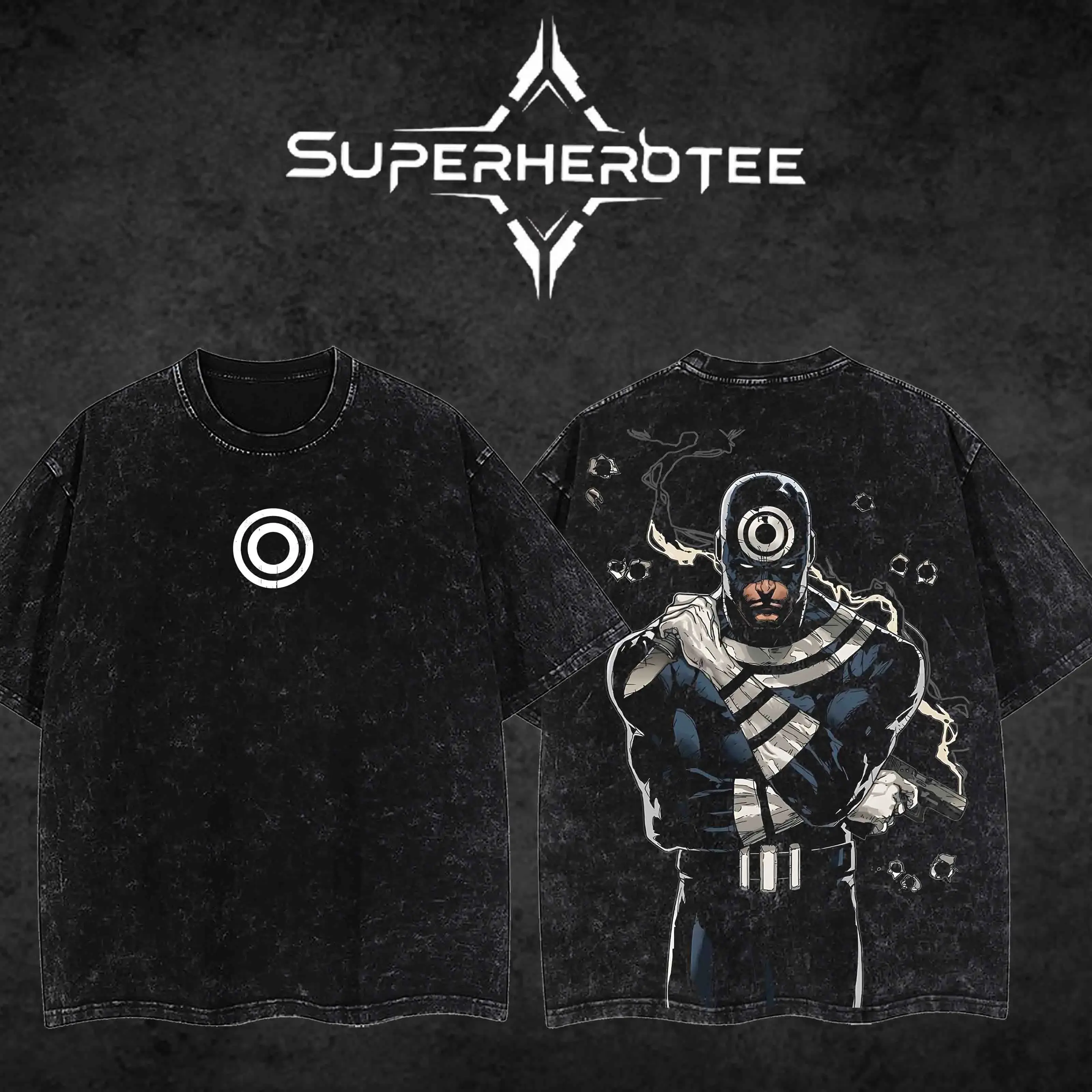Cyclops Scott Summers The Mutants Comic Graphic Tee - Double Sided Print Vintage Acid Washed Lightweight Oversized Streetwear T-Shirt Men Women Y2K Retro Superhero Merchandise Casual Everyday Wear Unisex Pop Culture Apparel Aesthetic Clothes