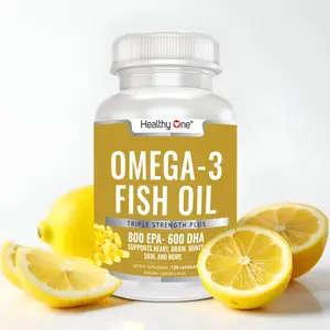 Super Omega 3 Fish Oil 800 EPA 600 DHA Triple Stength Plus, Lemon Flavor, Burpless Healthcare Supplement Dietary Fitness Edible Bathroom Vitamin