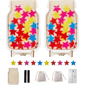 2 Pack Magnetic Reward Jar for Kids, Magnetic Star Reward Jar for Classroom, Behavior Management Classroom Tools, Reward Jar System for Classroom Home, Magnetic Reward Jar for Classroom Board