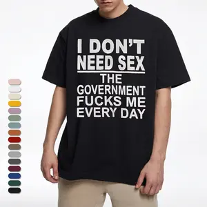 Government Fk Me Every Day T-Shirt, Graphic Round Neck Shirt, Comfortable Streetwear, Men Cotton Shirt, Casual Streetwear