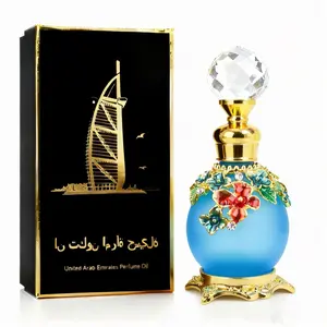 Arabian Essential Oil Perfume Bottle, Decorative Glass Container, Elegant Gift Box Design, Ideal for Women & Men, Travel-Friendly