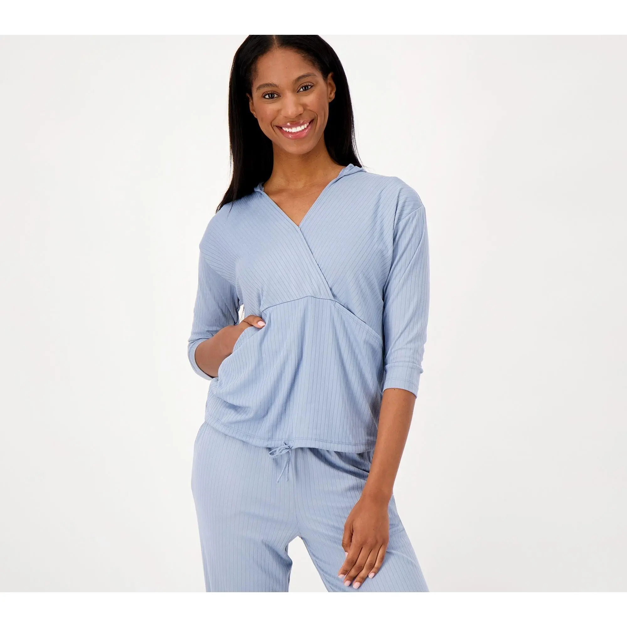 Anybody Brushed Rib V Neck Sweatshirt