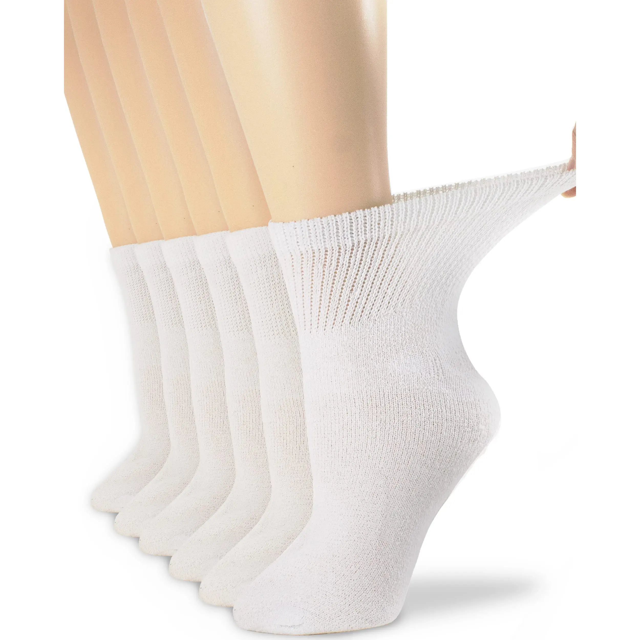 NevEND 6 Pairs Womens Diabetic Cotton Ankle Socks Health Circulatory Physicians Approved Non Binding Top