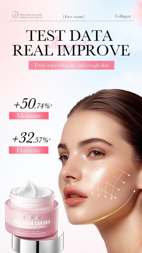 Cherry Blossom Collagen Face Cream – Moisturizes Firms & Plumps Skin for Radiant Complexion Daily Use - Facial