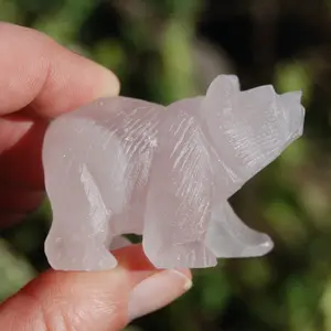2in Rose Quartz Crystal Bear