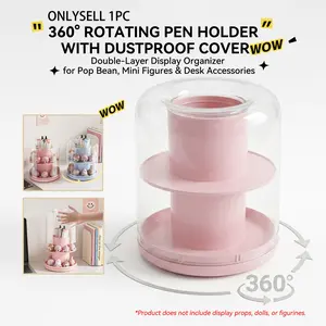 Popbean Rotating Storage Display Box, Rotating Pen Holder, Ideal for Mini Figurines/popbean, Compact and Organized Design, Pencil Holder