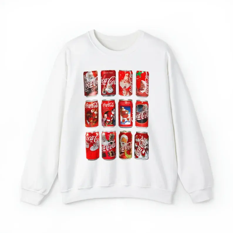 Retro Fun Coke Cans Sweatshirt, Christmas Coca Cola Sweatshirt, Christmas Coke Sampler