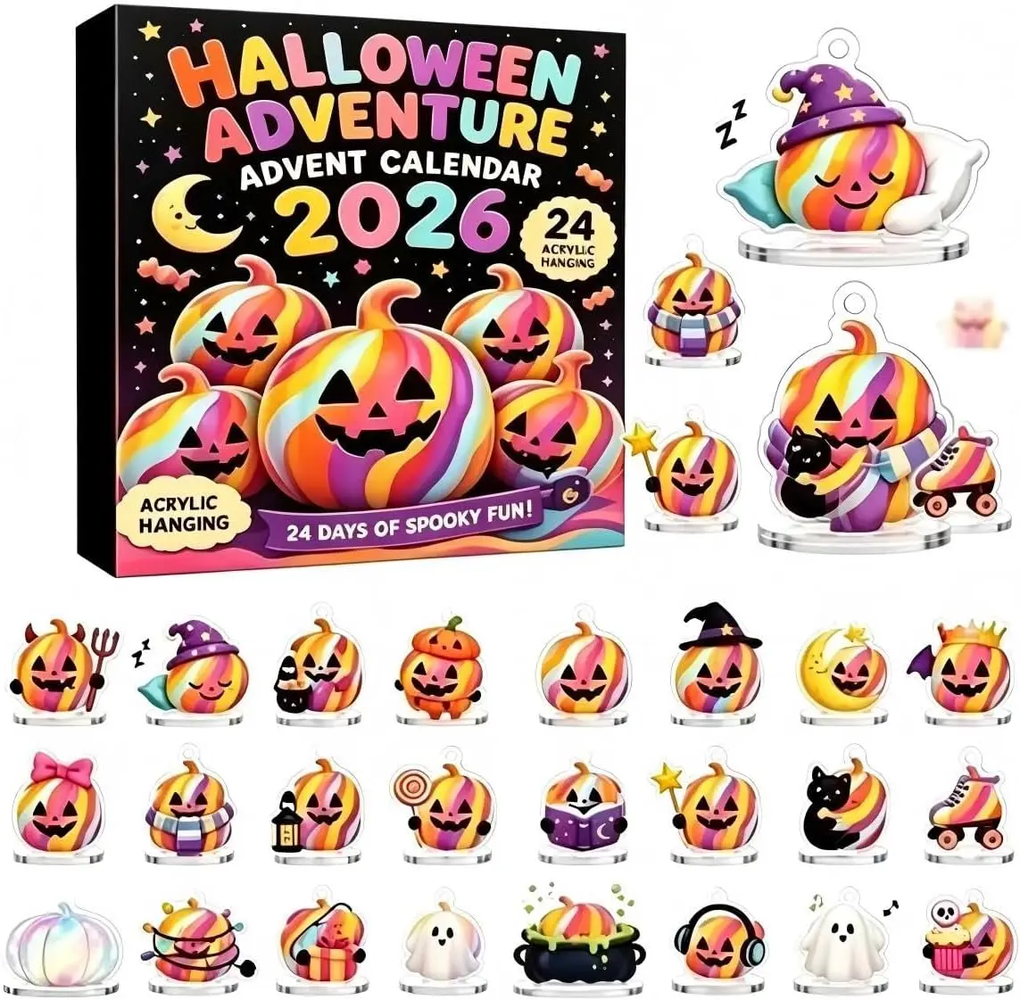 2026 Halloween 24-Day Countdown Advent Calendar, Festive Home Office Desk Decor, Unique Holiday Birthday Gift (Home & Festive Party Supplies) backtoschool