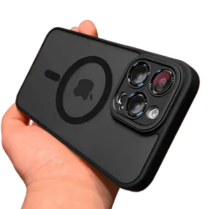 [Magnetic Wireless Charge Case] Luxury Magnetic Wireless Charge Phone Case for iPhone 17 16 15 14 13 12 11 Pro Max Plus Air Matte Translucent Hard PC Armor Shockproof Camera Lens Protection Cover, Phone Accessory, Sleek Design, Durable Material,