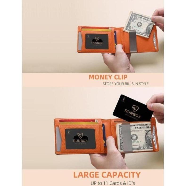 RFID Blocking Carbon Fiber Bifold Wallet - 2026 Minimalist Men's Wallet with Money Clip & Multiple Card Slots