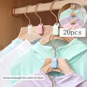 20pcs Magic Hanger Hooks - Clothes Hanger Connector Hooks for Closet Organization, Heavy Duty Hanging Hooks with Cascading Connection and Space Saving Extenders Clips