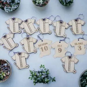 personalized baseball team jersey keychain