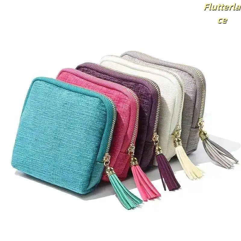 Velvet Travel Jewelry Organizer for Women Portable Jewelry Case with 5 Compartments Anti-Tangle Storage Pouch Satin Lining Tassel Zipper Jewelry Holder for Rings Necklaces Bracelets Travel Daily Use Gift for Her summerwins