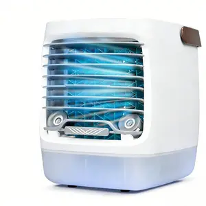 500ML Air Cooler Fan- Evaporative Cooling Misting Fan with 3 Speeds & Turbo wind speed, 2 Adjustable Mist Levels, Colorful Lighting, with Hydro-Chill Technology For Bedroom, Office, Living Room Desk & More