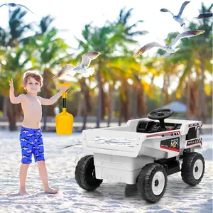 Garvee 12V Ride-On Dump Truck for Kids – Electric 4-Wheeler Construction Vehicle, Remote Control, Dump Bed, Shovel, wireless Music, LED Lights, 30W Dual Motors, 3.1 MPH, 66 lbs – Ages 3-8 – Red