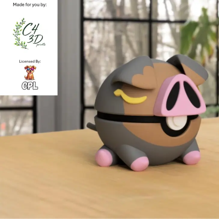 Lechonk Ball - 1st Print - High-Quality PLA, 3D Printed Pokeball Figure, Decor