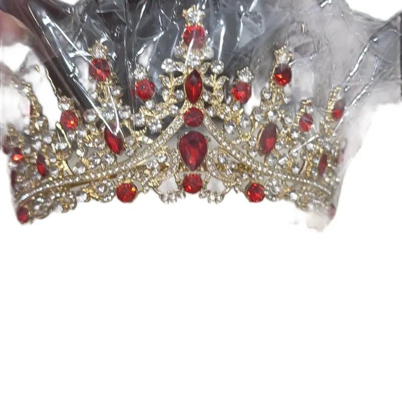Red Crown,Red Tiara,Birthday Tiara,Wedding Crown for Bride Prom Birthday Party Hair Accessories Tiara Adult,Crystal Crown,Princess Crown,Senior Crown Rhinestone Tiara