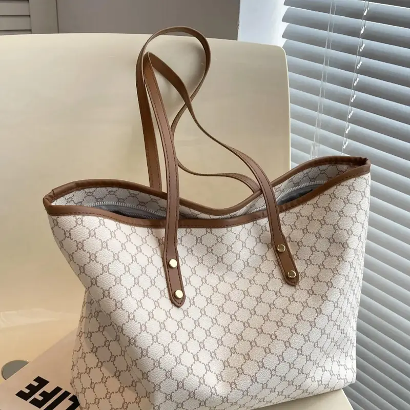 【Black Friday】Fashionable Large Capacity Shoulder Bag, Casual Versatile Tote Bag for Women, Trendy All-match Commuter Bag for Daily Use, Handbag Shoulder Bag, Aesthetic Shoulder Handbag