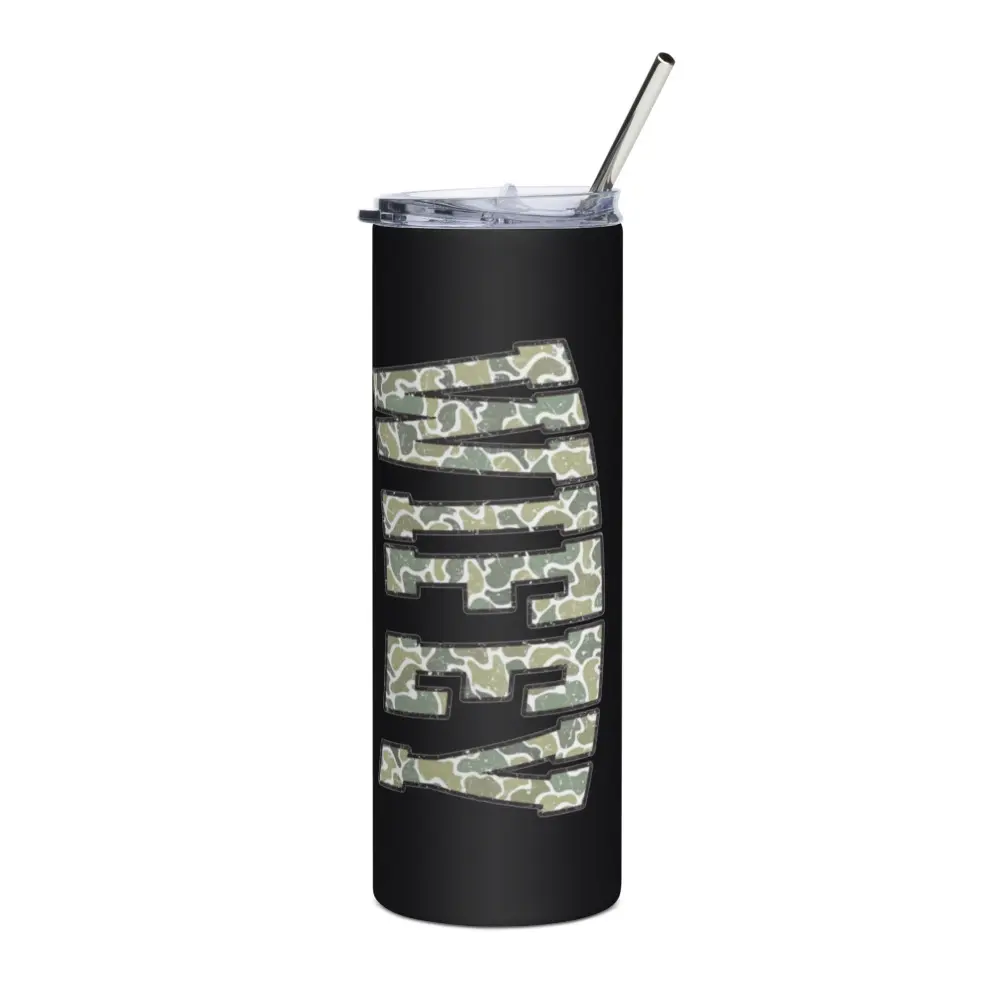 Stainless steel tumbler, Wifey Tumbler, Camo Dirty Timber Outfitters