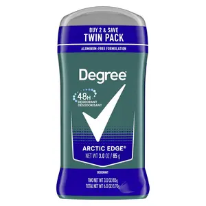 Degree Men Original Deodorant 48-Hour Odor Protection Arctic Edge Deodorant For Men 3 oz, Twin Pack