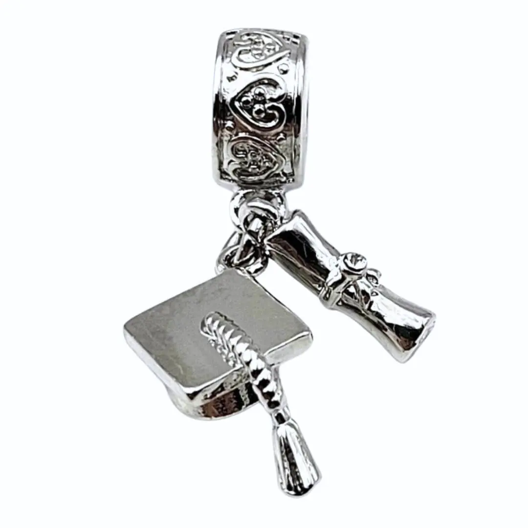 "Graduation Cap and Scroll" Clip-on Charm